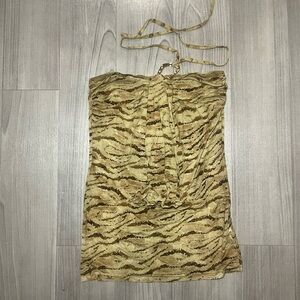 Women’s SHEIN Gold and Brown Mini Dress
